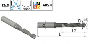 DPMK1.072.08.108.154.IC.AlCrN Сверло твердосплавное по металлу