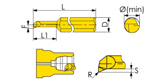 MPR-8-R0.1-L45-JF610M Мини-резец для продольного растачивания