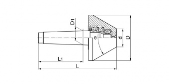 LC-BN-MT5-120 Центр вращающийся грибковый D=120 мм, угол 75°, конус Морзе MTB5