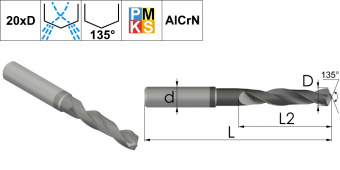 DPMK1.056.06.145.191.IC.AlCrN Сверло твердосплавное по металлу