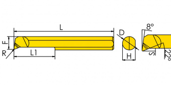 PSBPR5-25L-R0.15 TiAlN Мини-резец для продольного растачивания