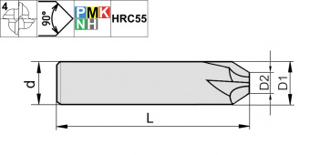 CM-4E-D16.0-B90-KMG405 Фреза твердосплавная фасочная