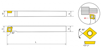 SCLCR0808JX06N Резец токарный (державка) по металлу