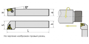 SWR2020K16-AC Резец (державка) для наружной резьбы