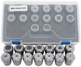 ER32G-SET-14 Набор резьбовых цанг ER32G - 14 шт. в пластиковом кейсе