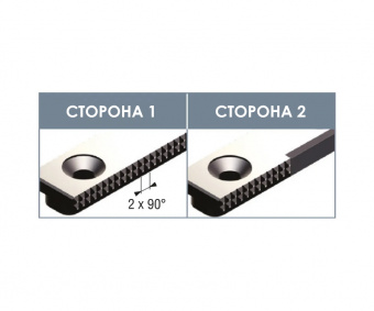 ART.650T-3/G02 Комплект планок рифленых с шагом зуба 2 мм для тисков Gerardi ART.650