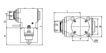 BMT40-HF-ER20 Приводной инструментальный блок (MetalCraft) для цанг ER20 (осевое крепление, тип HF)