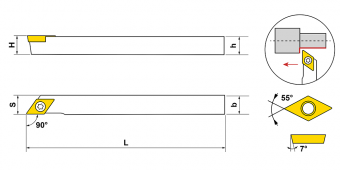 SDACL0808JX07N Резец токарный (державка) по металлу