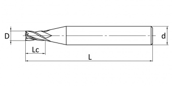 M2S0130LH Микрофреза твердосплавная концевая